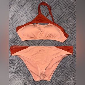 Adore Me Dacota Contour Bikini Set in Coral- Sm/Med